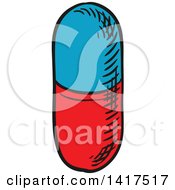 Clipart Of A Pill Royalty Free Vector Illustration by Vector Tradition SM