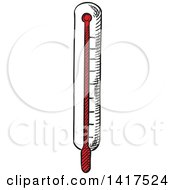 Clipart Of A Thermometer Royalty Free Vector Illustration