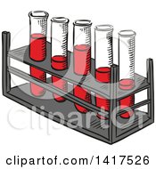 Poster, Art Print Of Tray With Blood In Test Tubes