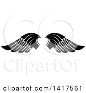 Poster, Art Print Of Pair Of Black And White Feathered Wings