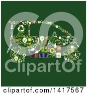 Clipart Of A Car Made Of Green Energy Icons Royalty Free Vector Illustration