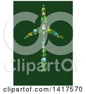 Clipart Of A Wind Turbine Formed Of Icons On Green Royalty Free Vector Illustration