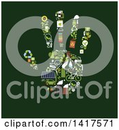 Clipart Of A Hand Formed Of Green Energy Icons Royalty Free Vector Illustration by Vector Tradition SM