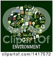 Clipart Of A Circle Formed Of Green Energy Icons With Text Royalty Free Vector Illustration by Vector Tradition SM