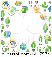 Clipart Of A Border Frame Formed Of Green Energy Icons Royalty Free Vector Illustration by Vector Tradition SM