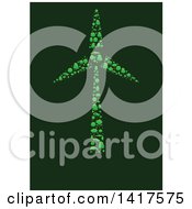 Clipart Of A Wind Turbine Formed Of Trees On Green Royalty Free Vector Illustration