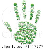 Poster, Art Print Of Hand Formed Of Green Trees