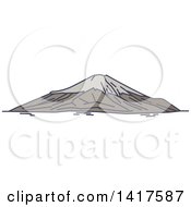 Sketched Japanese Landmark Mount Fuji