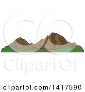 Poster, Art Print Of Sketched American Landmark Rocky Mountains
