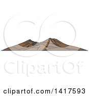 Poster, Art Print Of Sketched Italian Landmark Mount Vesuvius