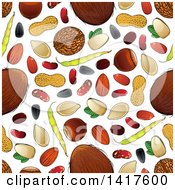 Clipart Of A Seamless Background Pattern Of Food Royalty Free Vector Illustration