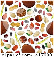 Poster, Art Print Of Seamless Background Pattern Of Food