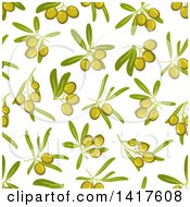 Poster, Art Print Of Seamless Background Pattern Of Green Olives