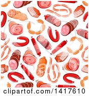 Clipart Of A Seamless Background Pattern Of Meat Royalty Free Vector Illustration
