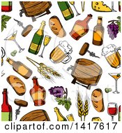 Clipart Of A Seamless Background Pattern Of Alcohol Royalty Free Vector Illustration