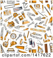 Seamless Background Pattern Of Tools