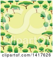 Clipart Of A Border Of Trees Royalty Free Vector Illustration
