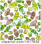 Clipart Of A Seamless Background Pattern Of Snakes Royalty Free Vector Illustration