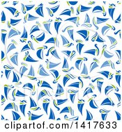 Clipart Of A Seamless Background Pattern Of Sailboats Royalty Free Vector Illustration by Vector Tradition SM