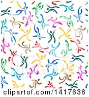 Poster, Art Print Of Seamless Background Pattern Of Ribbon Dancers