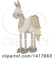 Poster, Art Print Of Cartoon Beige Horse