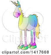 Poster, Art Print Of Cartoon Gradient Colorful Unicorn