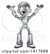 Poster, Art Print Of Cartoon Happy Robot Cheering
