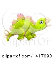Cute Green Stegosaurus Dinosaur