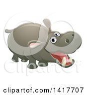 Poster, Art Print Of Cartoon Cute African Safari Hippopotamus