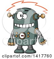 Poster, Art Print Of Cartoon Robot Experiencing A Short