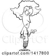 Clipart Of A Cartoon Black And White Woman Giving A Lecture Royalty Free Vector Illustration