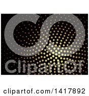 Clipart Of A Background Of Golden Dots On Black Royalty Free Vector Illustration