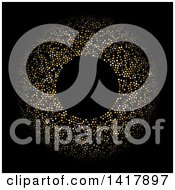 Poster, Art Print Of Circle Of Gold Dots On Black