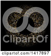 Clipart Of A Circle Of Gold Dots On Black Royalty Free Vector Illustration