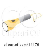 Gray And Yellow Flashlight Clipart Illustration