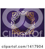 Purple Damask And Gold Business Card Or Website Background Design