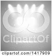 Clipart Of A Gray Background With Display Spotlights Royalty Free Vector Illustration