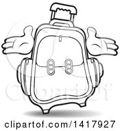 Poster, Art Print Of Lineart Suitcase With Hands