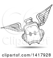 Poster, Art Print Of Lineart Flying Suitcase