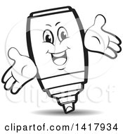 Clipart Of A Marker Character Royalty Free Vector Illustration by Lal Perera