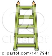 Poster, Art Print Of Green Pencil Ladder