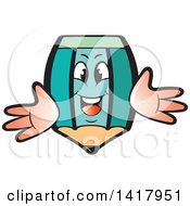 Clipart Of A Teal Pencil Character Royalty Free Vector Illustration