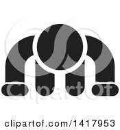 Clipart Of A Black And White Man Doing A Push Up Royalty Free Vector Illustration