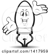 Clipart Of A Fountain Pen Character Royalty Free Vector Illustration by Lal Perera