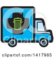 Poster, Art Print Of Blue Trash Truck