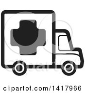 Poster, Art Print Of Black And White Medical Truck