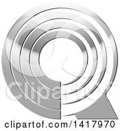 Clipart Of A Silver Abstract Letter Q Design Royalty Free Vector Illustration