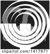 Clipart Of A Black And White Abstract Letter Q Design Royalty Free Vector Illustration