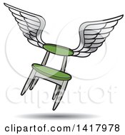 Poster, Art Print Of Flying Winged Green Chair