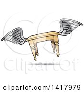 Poster, Art Print Of Winged Flying Table